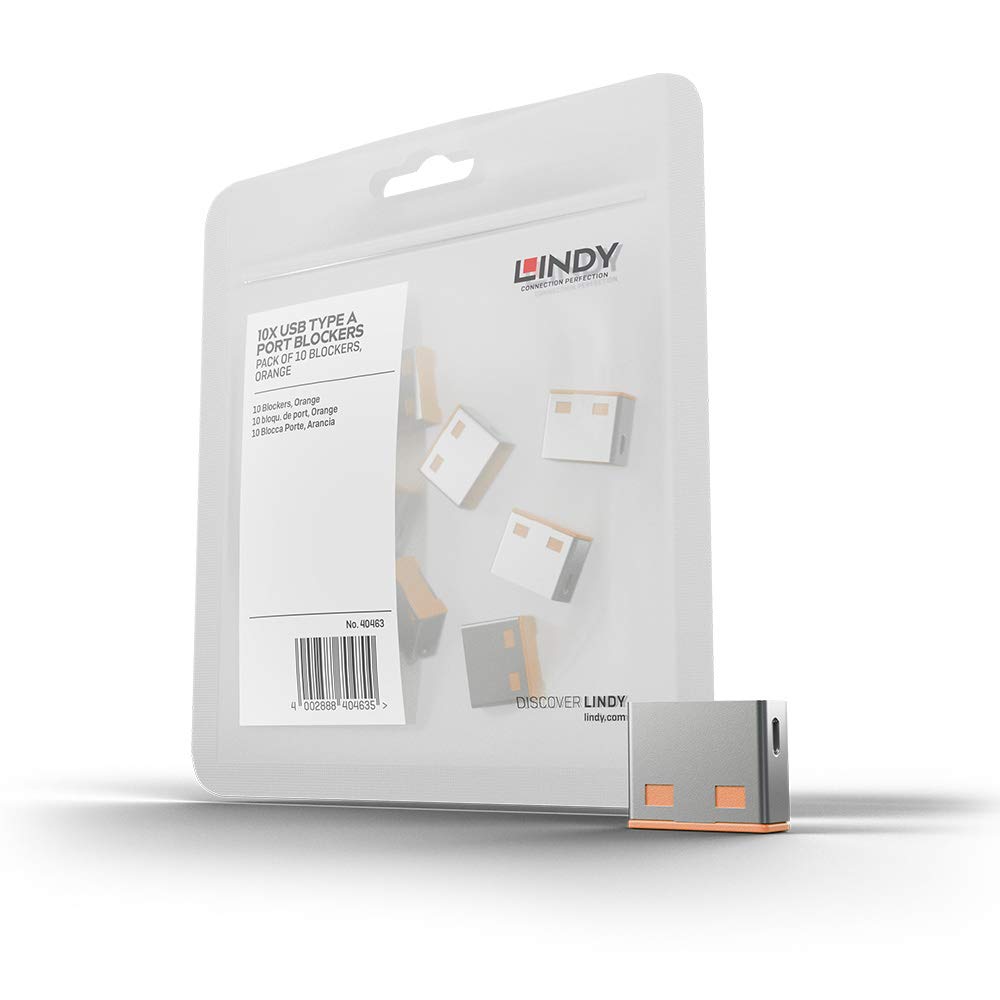 Amazon.com: Lindy USB Port Blocker - Pack of 10 - Orange